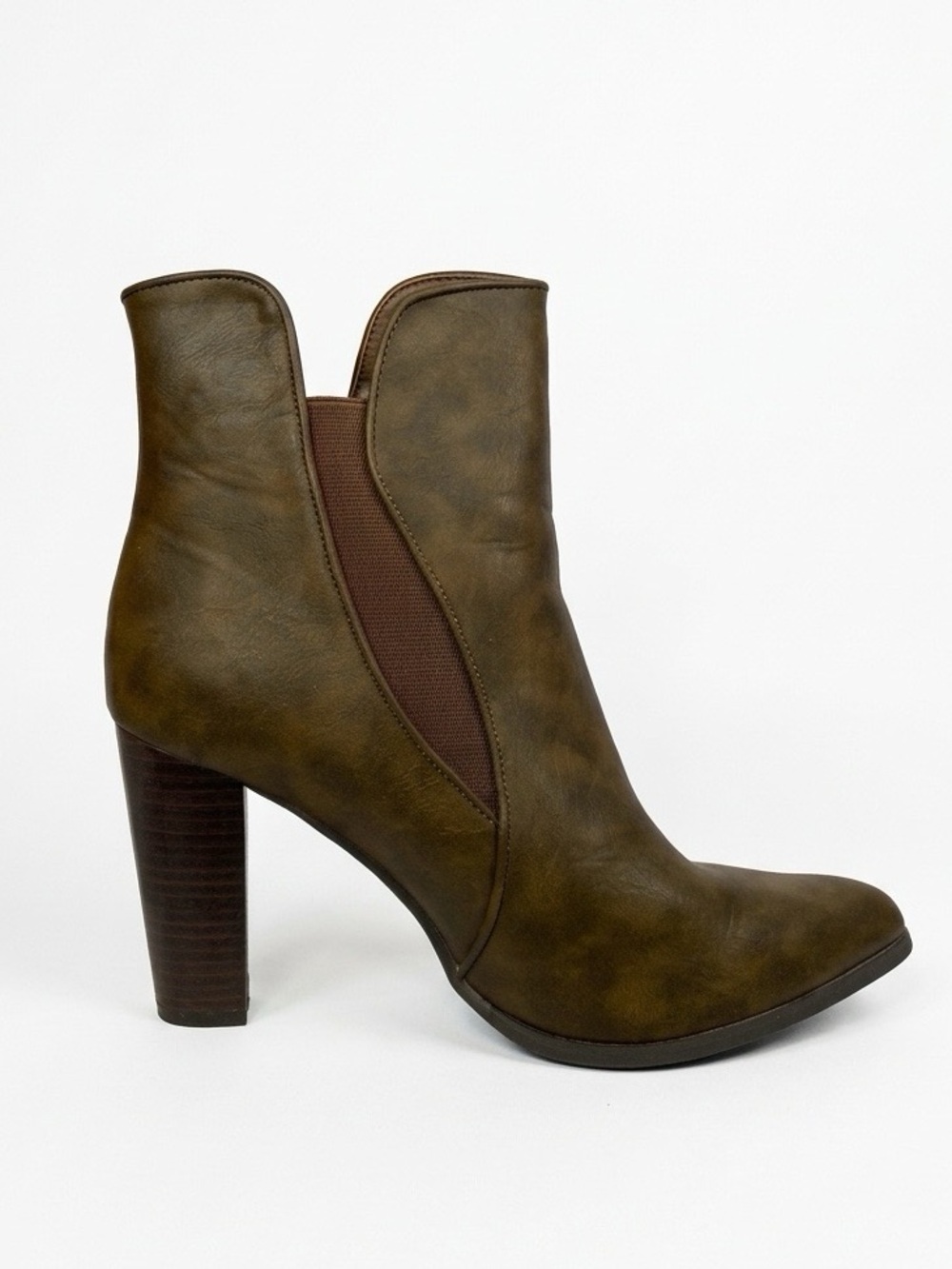 Penny Loves Kenny Brown Stacked Heel Ankle Booties